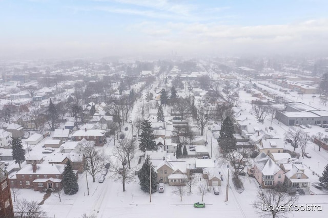 view of snowy aerial view