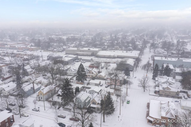 view of snowy aerial view