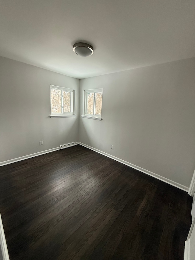 unfurnished room featuring dark hardwood / wood-style floors