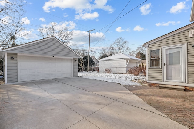 view of garage