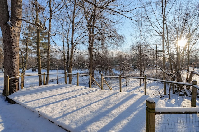 view of snowy yard