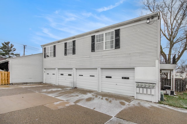 exterior space featuring a garage