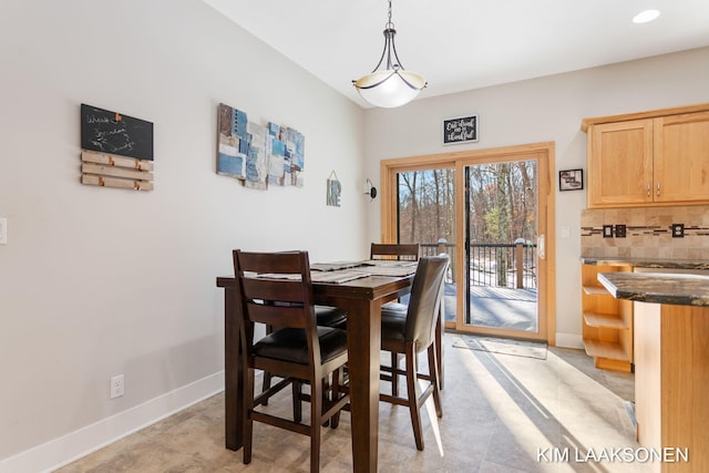 view of dining space