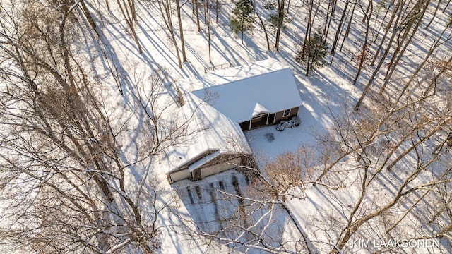 view of snowy aerial view