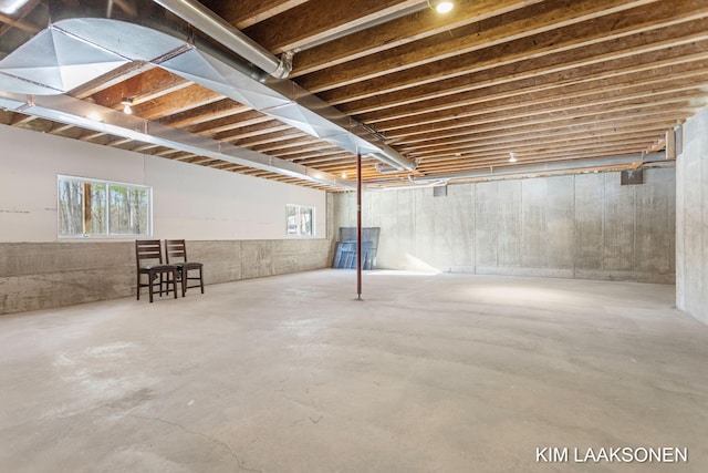 basement featuring a wealth of natural light