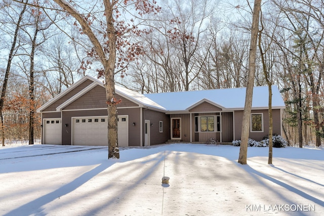 view of front of home with a garage