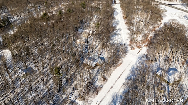 view of snowy aerial view