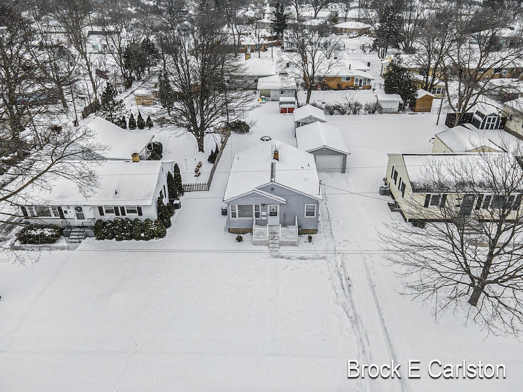 view of snowy aerial view