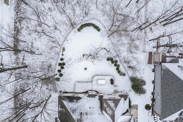 view of snowy aerial view