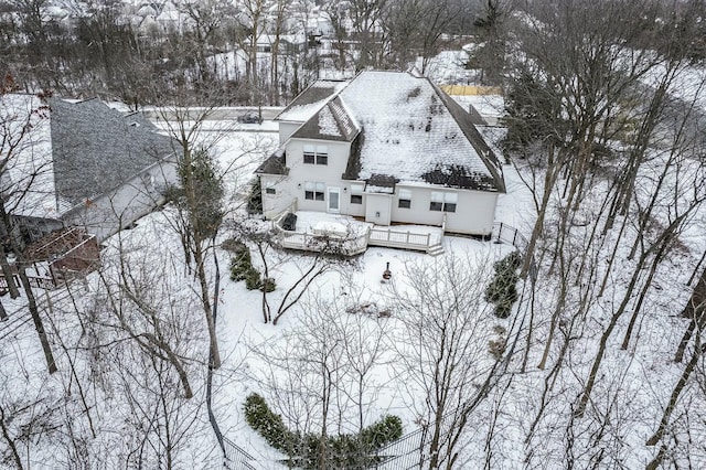 view of snowy aerial view