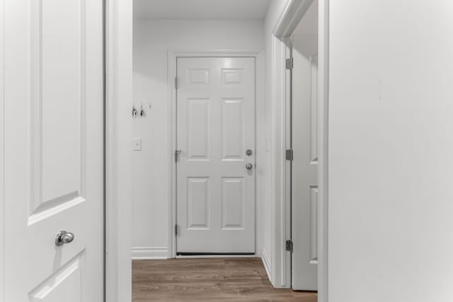 hall featuring light wood-type flooring