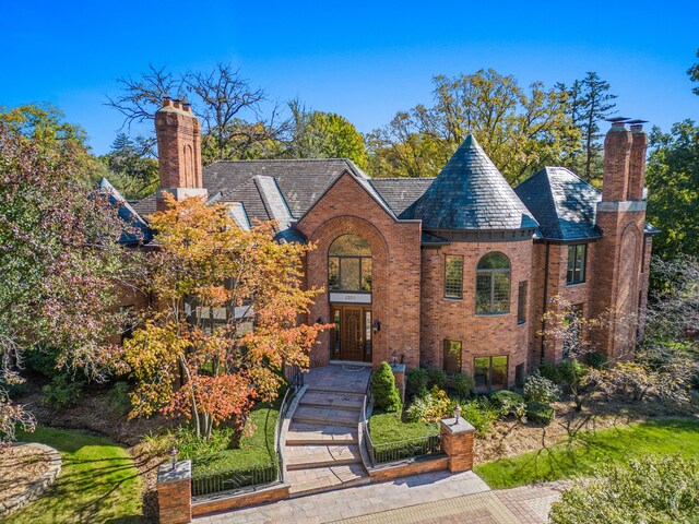 view of tudor home