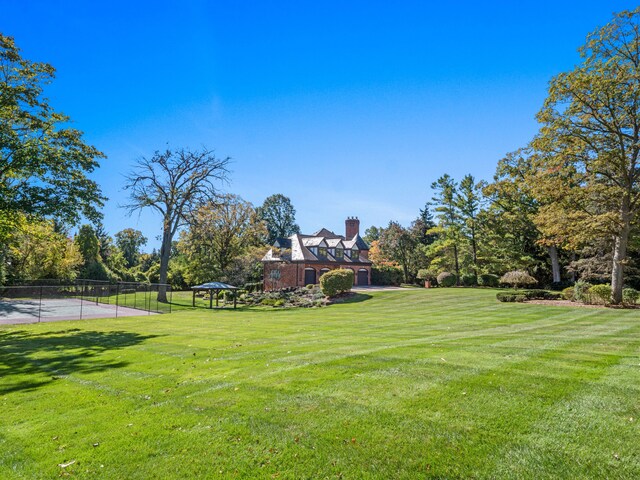 view of yard featuring a gazebo