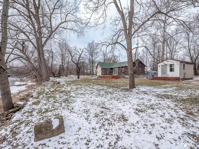 view of snowy yard