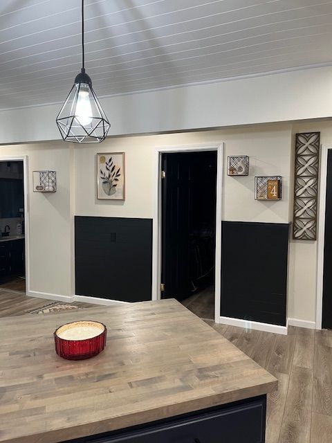 dining room with hardwood / wood-style flooring