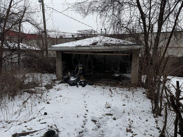 view of snow covered structure