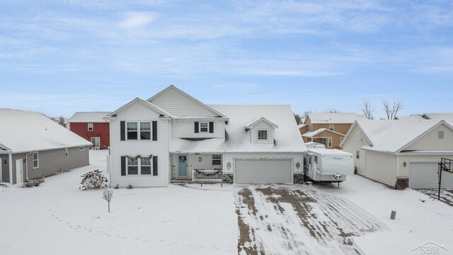 view of front of home featuring a garage