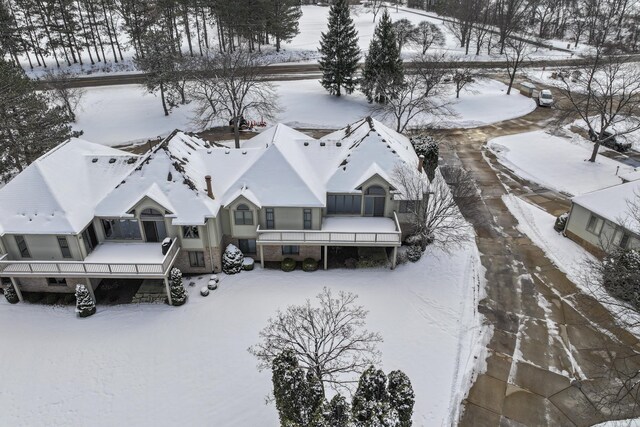 view of snowy aerial view