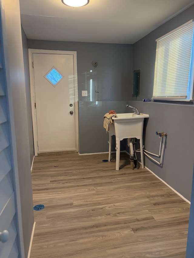 foyer featuring hardwood / wood-style floors