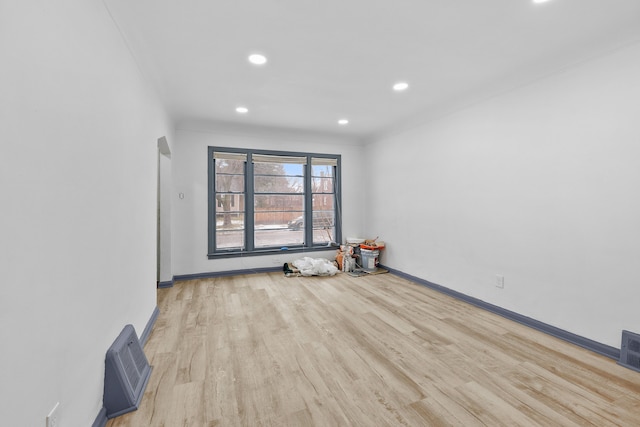 empty room featuring light hardwood / wood-style floors