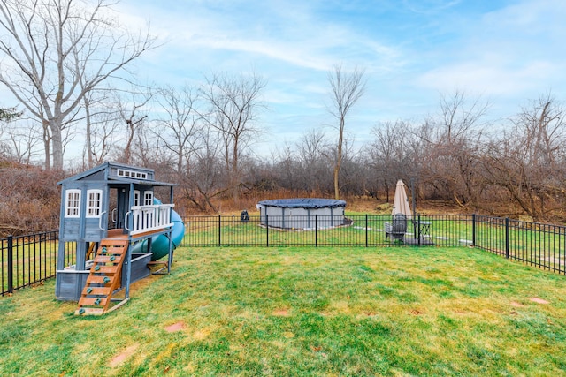 view of yard featuring a playground