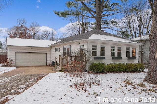 single story home with a garage