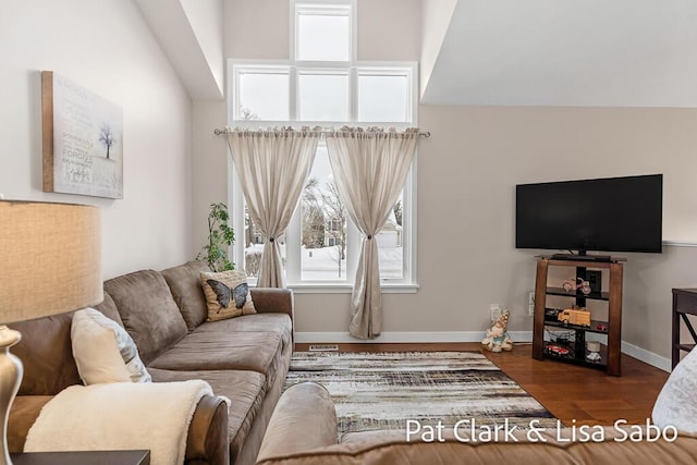 living room featuring hardwood / wood-style floors