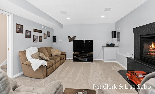 view of carpeted living room