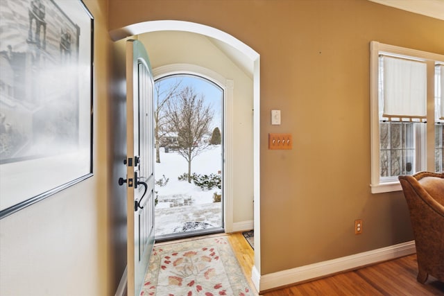 entryway featuring light hardwood / wood-style flooring