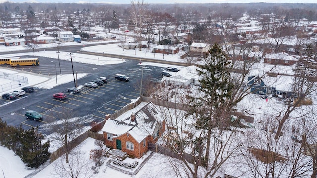 view of snowy aerial view