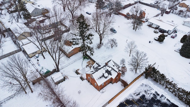 view of snowy aerial view