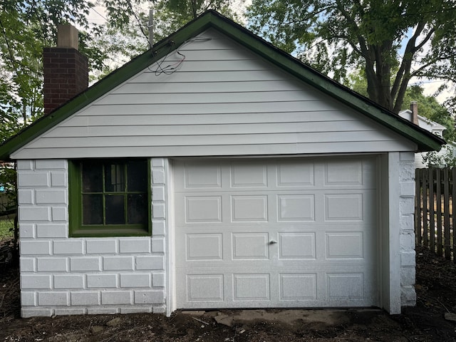 view of garage