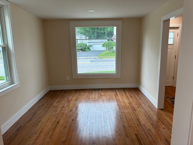 empty room featuring light hardwood / wood-style floors and plenty of natural light