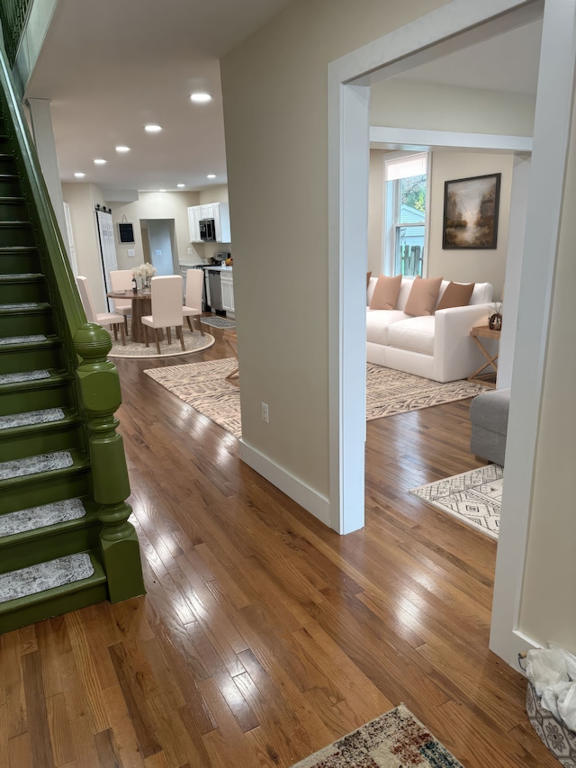 interior space featuring wood-type flooring