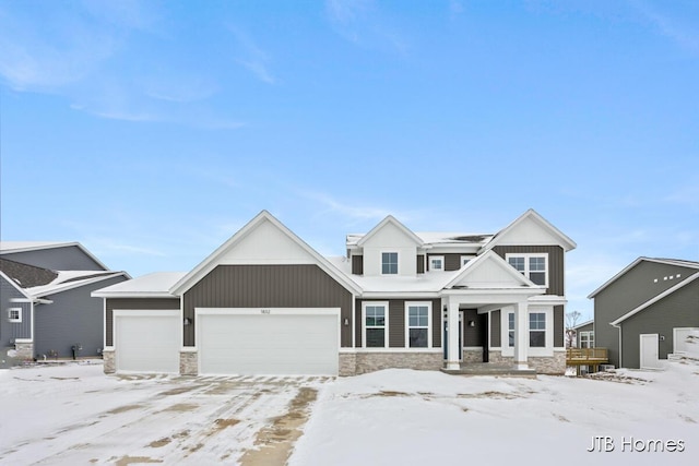 view of front of house with a garage