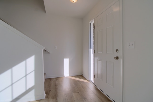 foyer entrance featuring plenty of natural light and light wood-type flooring