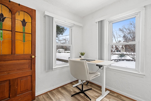 office featuring light hardwood / wood-style flooring