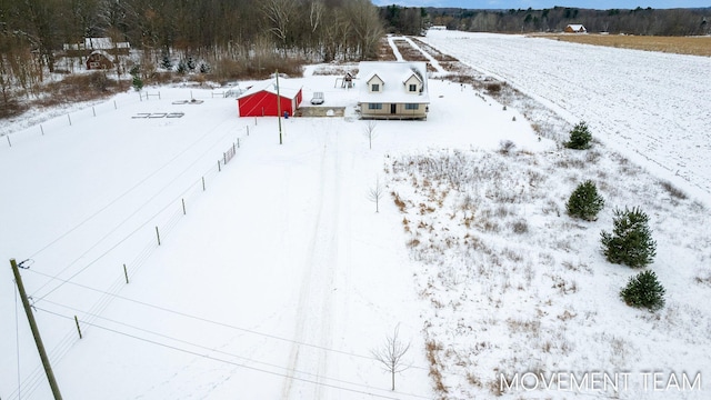 view of snowy aerial view