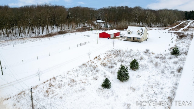 view of snowy aerial view