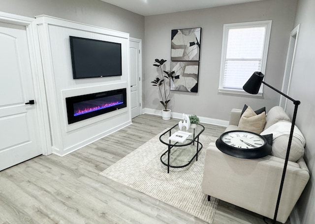 living room featuring light hardwood / wood-style floors