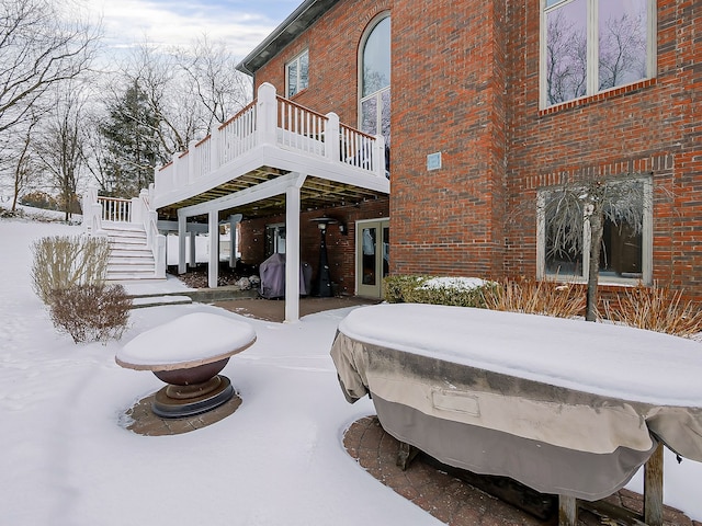 exterior space featuring a wooden deck