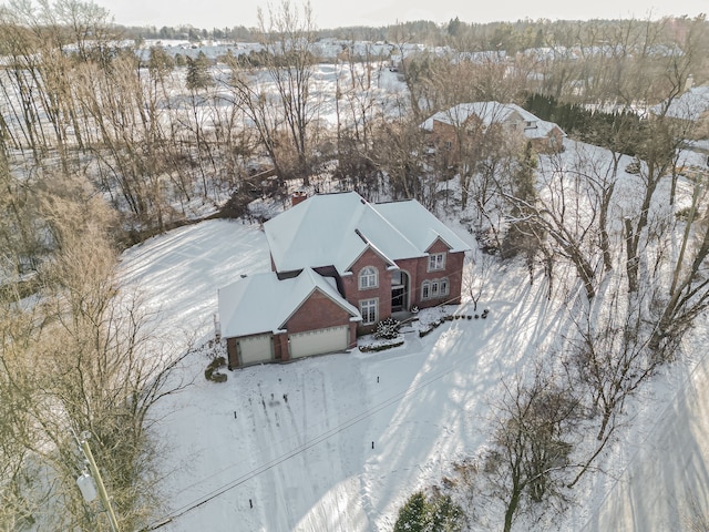 view of snowy aerial view