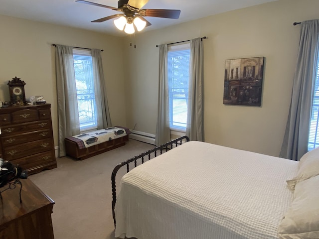 bedroom with carpet and ceiling fan