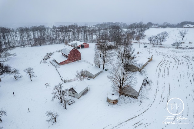 view of snowy aerial view