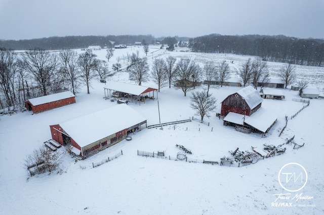 view of snowy aerial view