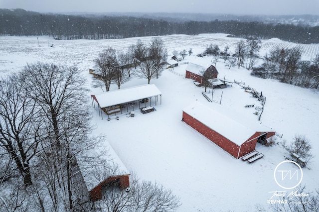 view of snowy aerial view