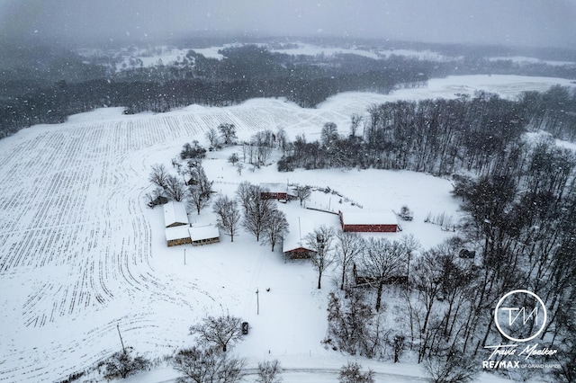 view of snowy aerial view