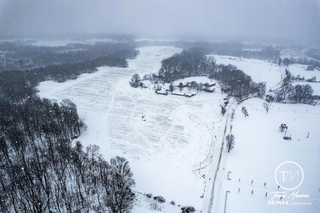 view of snowy aerial view