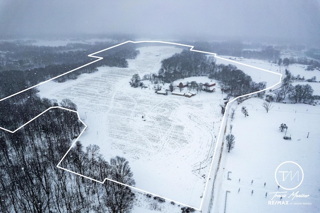 view of snowy aerial view