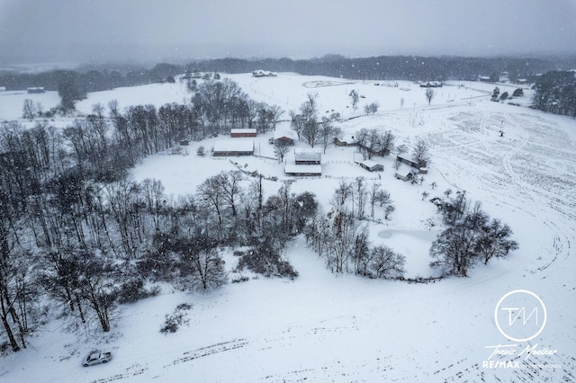 view of snowy aerial view